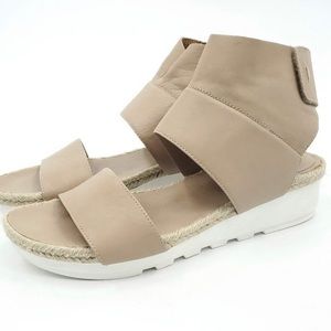 Eileen Fisher Platform Sport Wedge Velcro Sandal 9
